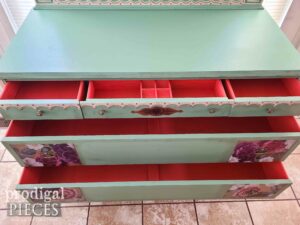 Pink Painted Dresser Drawers | shop.prodigalpieces.com #prodigalpieces