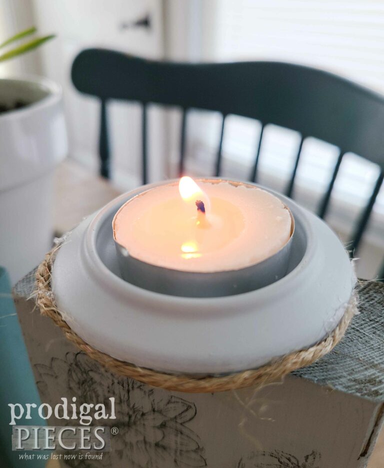 Tealight Candle Burning | shop.prodigalpieces.com #prodigalpieces