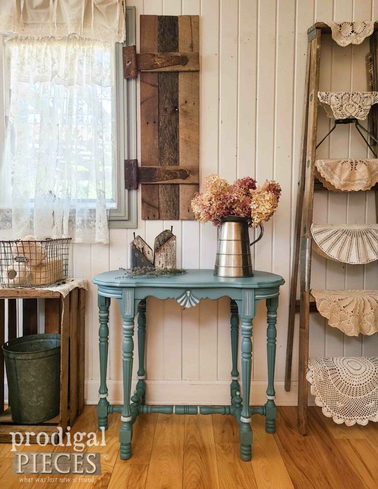 Beautiful Blue Antique Side Table available at Prodigal Pieces | shop.prodigalpieces.com #prodigalpieces