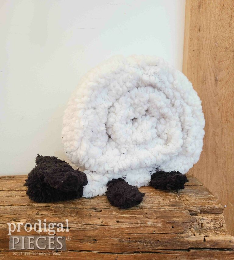 Fluffy Sheep Draft Stopper | shop.prodigalpieces.com #prodigalpieces