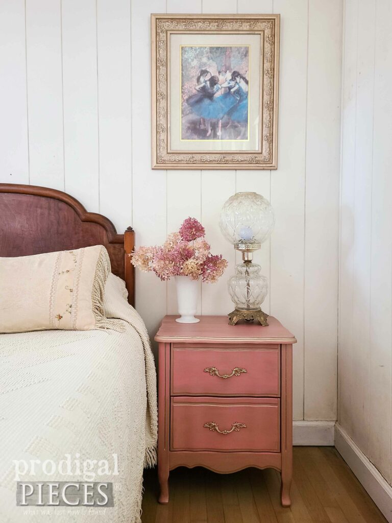 Pink French Provincial Nightstand in Gilded Pink available at Prodigal Pieces | shop.prodigalpieces.com #prodigalpieces