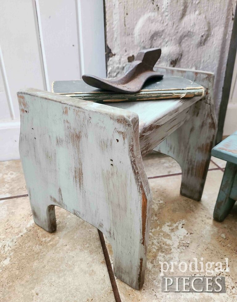 Soft Green Painted Step Stool | shop.prodigalpieces.com #prodigalpieces