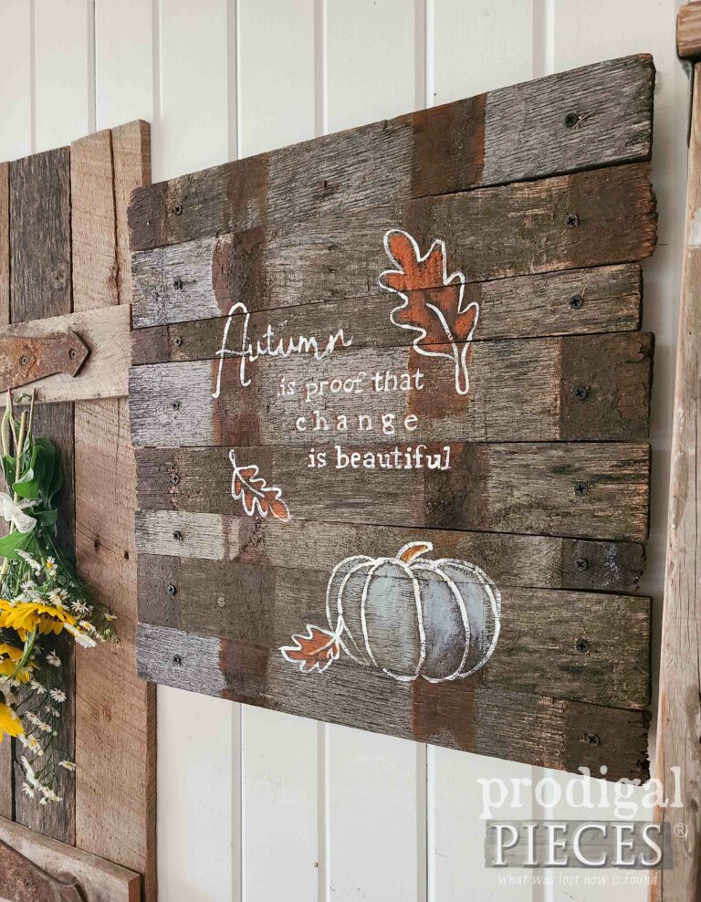 Hand-Painted Fall Sign | shop.prodigalpieces.com #prodigalpieces