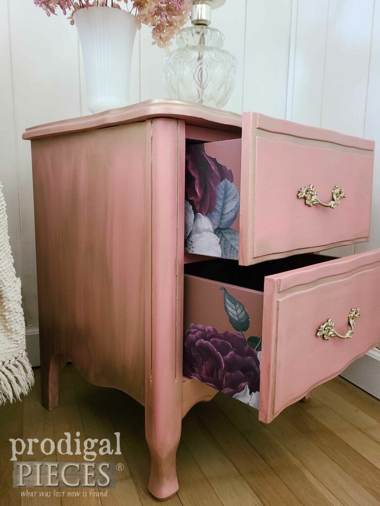 Pink Nightstand Drawers | shop.prodigalpieces.com #prodigalpieces