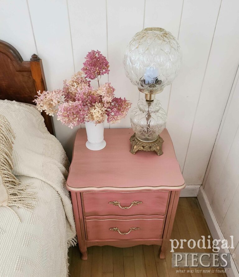 Top View Pink French Nightstand | shop.prodigalpieces.com #prodigalpieces