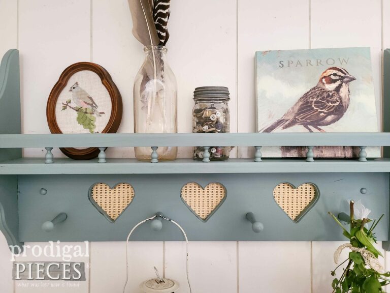 Bird Lovers Decor on Heart Cut-Out Shelf | shop.prodigalpieces.com #prodigalpieces