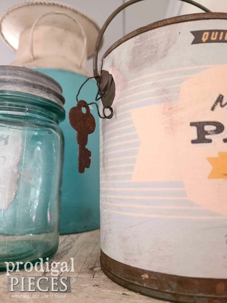 Old Metal Key on Paint Can | shop.prodigalpieces.com #prodigalpieces