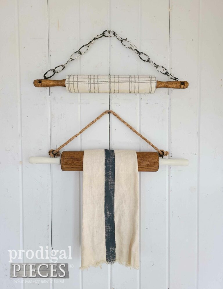 Rustic Farmhouse Wall Decor with Vintage Rolling Pins | available at Prodigal Pieces | shop.prodigalpieces.com #prodigalpieces